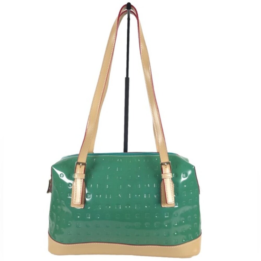 ARCADIA Made in‎ Italy 🇮🇹 Bugatti GENUINE PATENT LEATHER Double Handle Purse